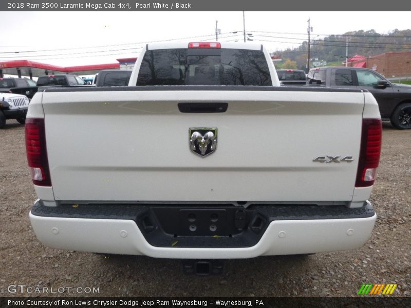 Pearl White / Black 2018 Ram 3500 Laramie Mega Cab 4x4