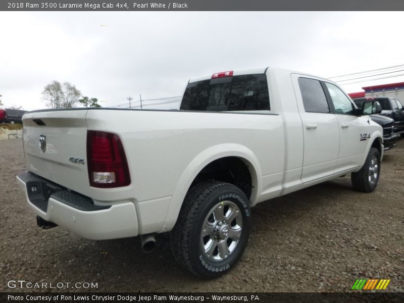 Pearl White / Black 2018 Ram 3500 Laramie Mega Cab 4x4