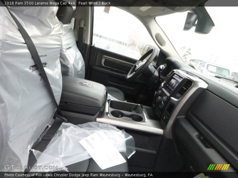 Pearl White / Black 2018 Ram 3500 Laramie Mega Cab 4x4
