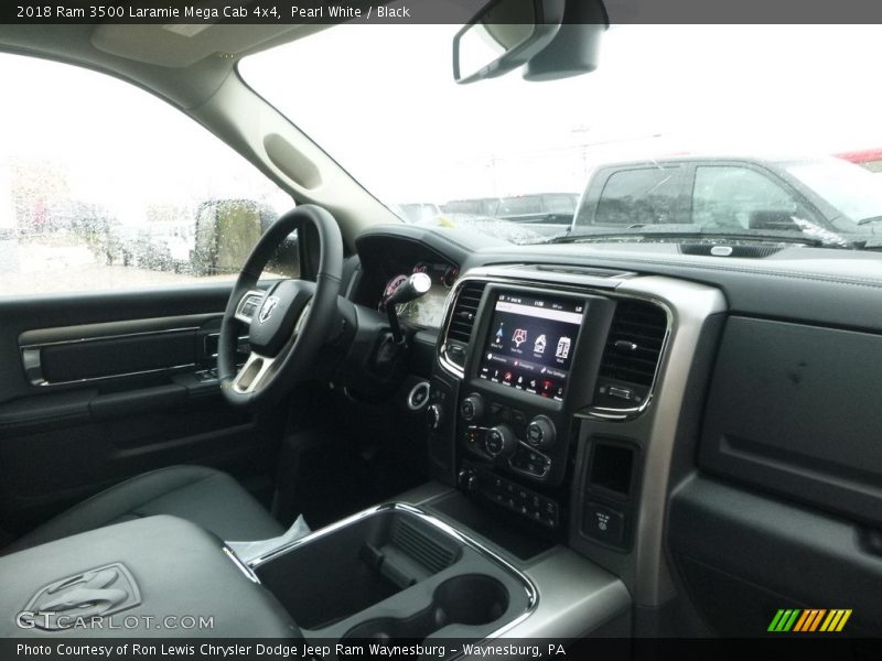Pearl White / Black 2018 Ram 3500 Laramie Mega Cab 4x4