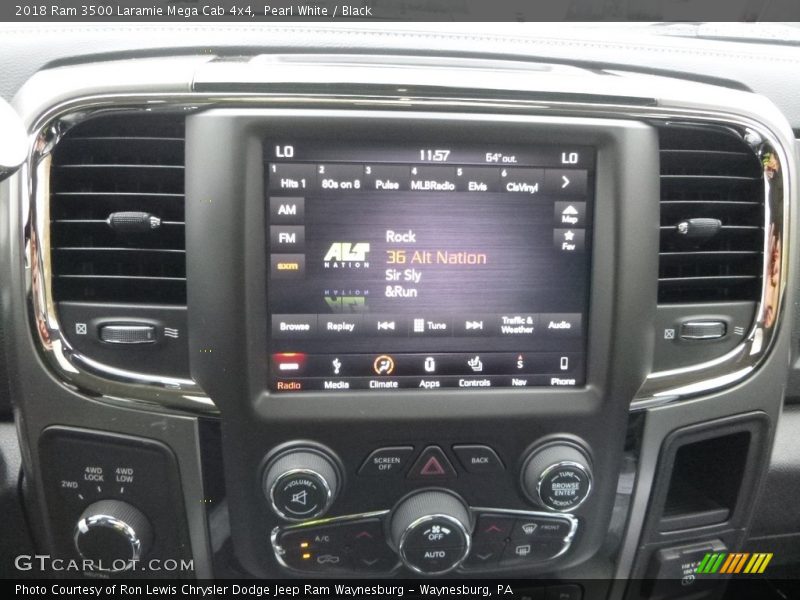 Pearl White / Black 2018 Ram 3500 Laramie Mega Cab 4x4