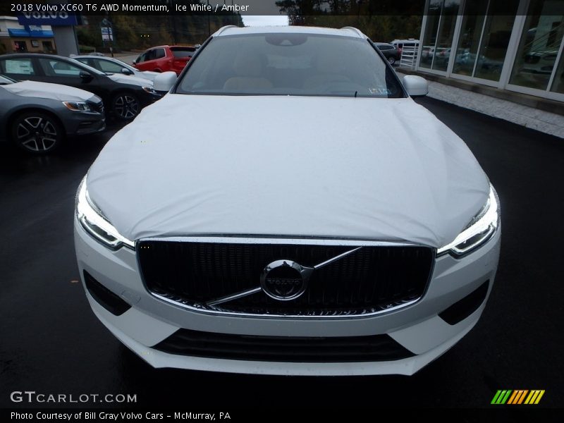 Ice White / Amber 2018 Volvo XC60 T6 AWD Momentum