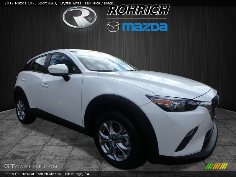 Crystal White Pearl Mica / Black 2017 Mazda CX-3 Sport AWD