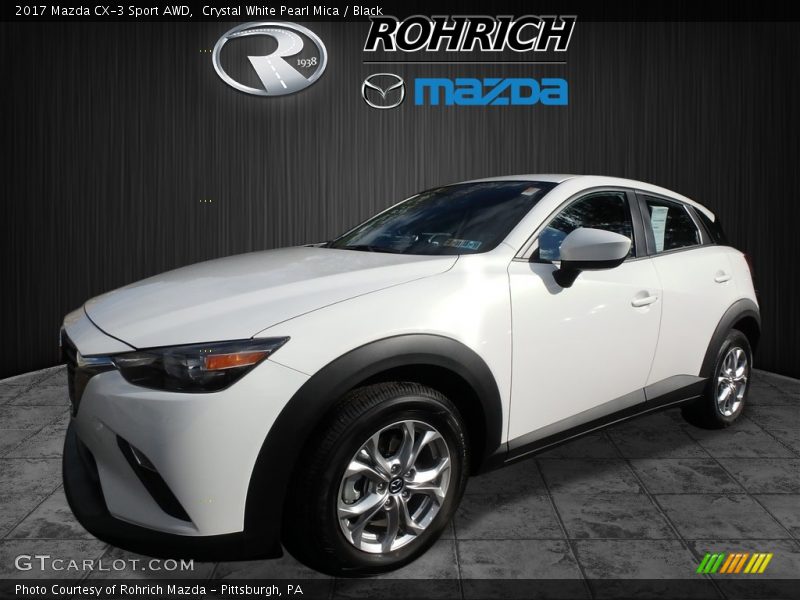 Crystal White Pearl Mica / Black 2017 Mazda CX-3 Sport AWD