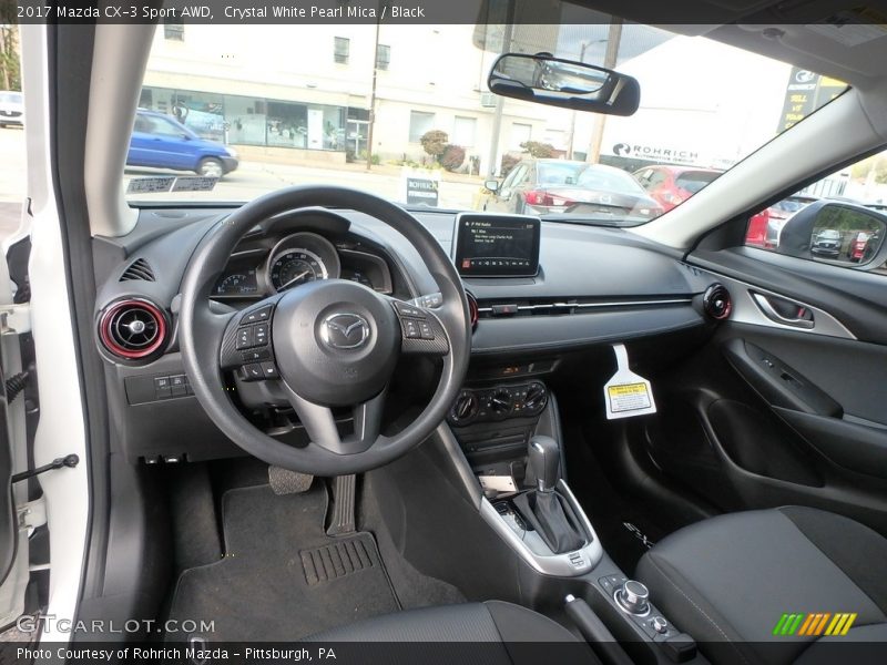 Crystal White Pearl Mica / Black 2017 Mazda CX-3 Sport AWD