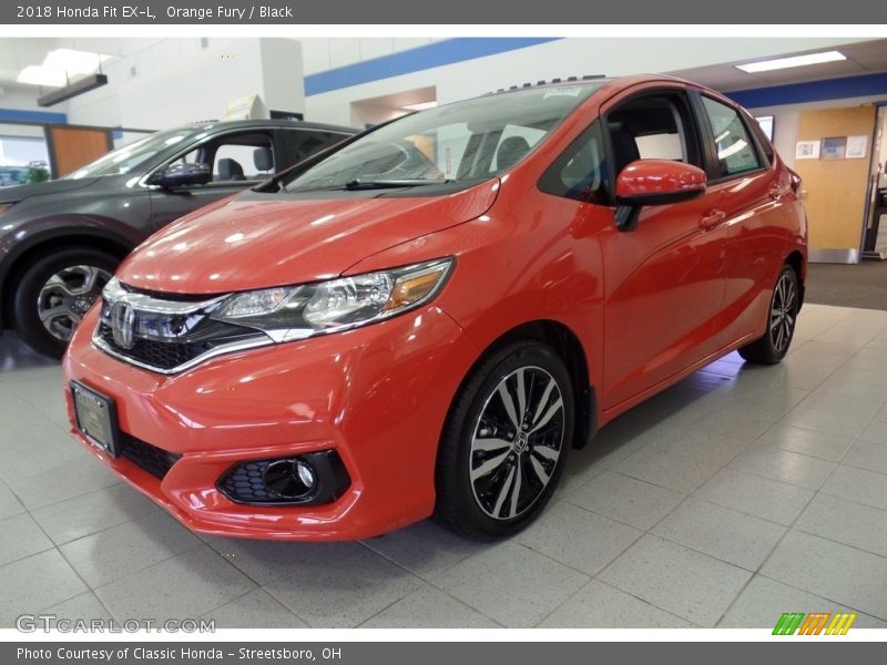 Orange Fury / Black 2018 Honda Fit EX-L