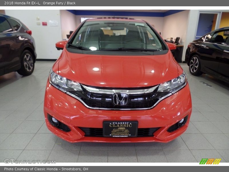 Orange Fury / Black 2018 Honda Fit EX-L