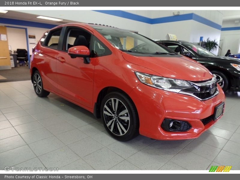 Orange Fury / Black 2018 Honda Fit EX-L