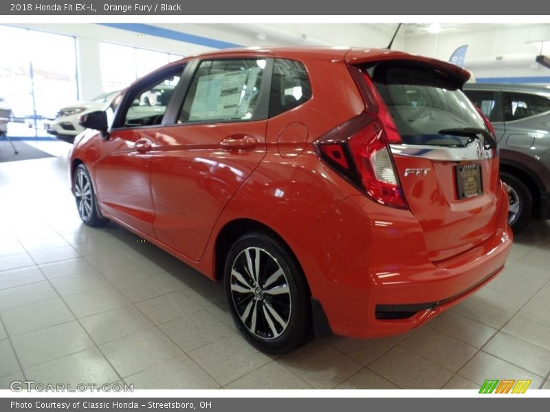 Orange Fury / Black 2018 Honda Fit EX-L