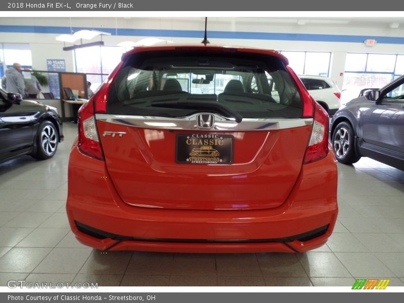 Orange Fury / Black 2018 Honda Fit EX-L