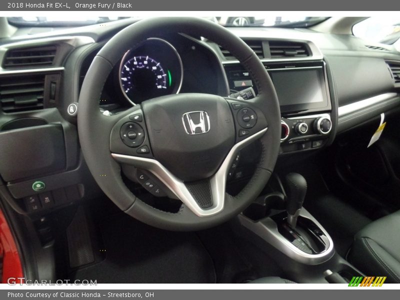 Orange Fury / Black 2018 Honda Fit EX-L