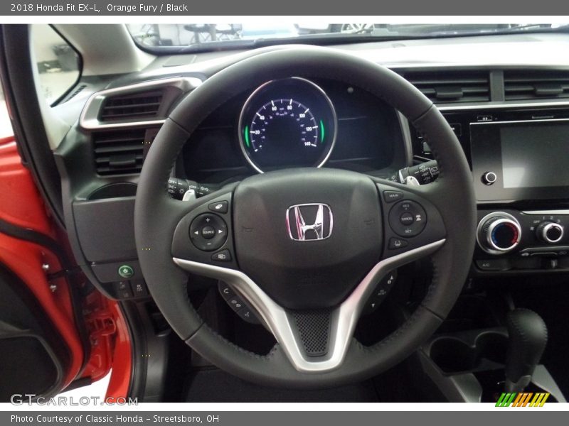 Orange Fury / Black 2018 Honda Fit EX-L