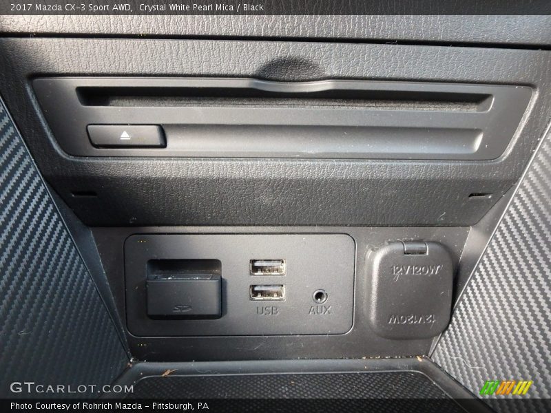 Crystal White Pearl Mica / Black 2017 Mazda CX-3 Sport AWD