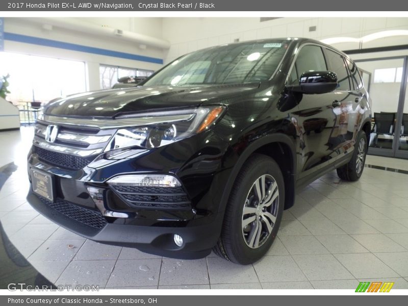 Crystal Black Pearl / Black 2017 Honda Pilot EX-L AWD w/Navigation