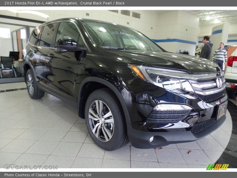 Crystal Black Pearl / Black 2017 Honda Pilot EX-L AWD w/Navigation