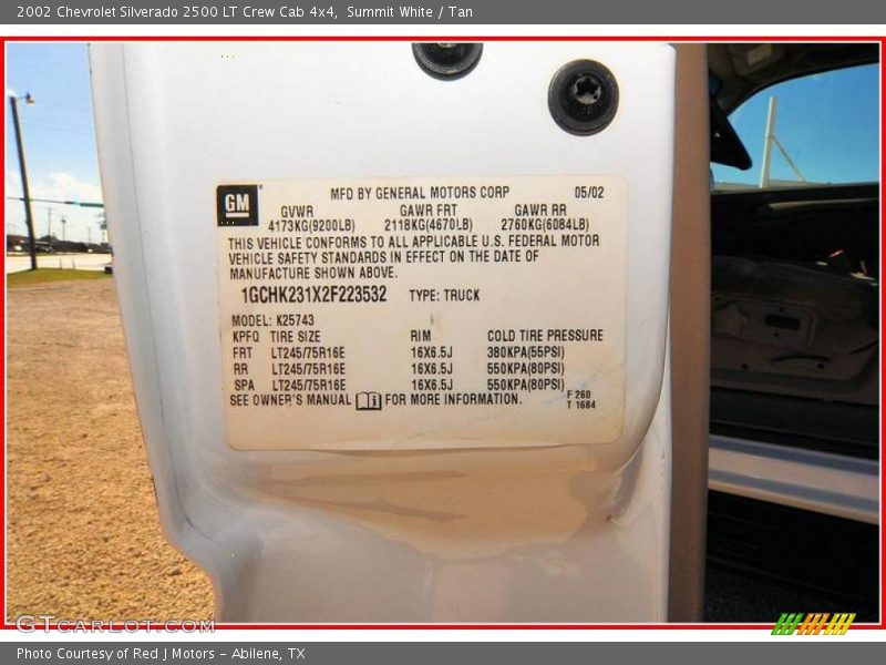 Summit White / Tan 2002 Chevrolet Silverado 2500 LT Crew Cab 4x4