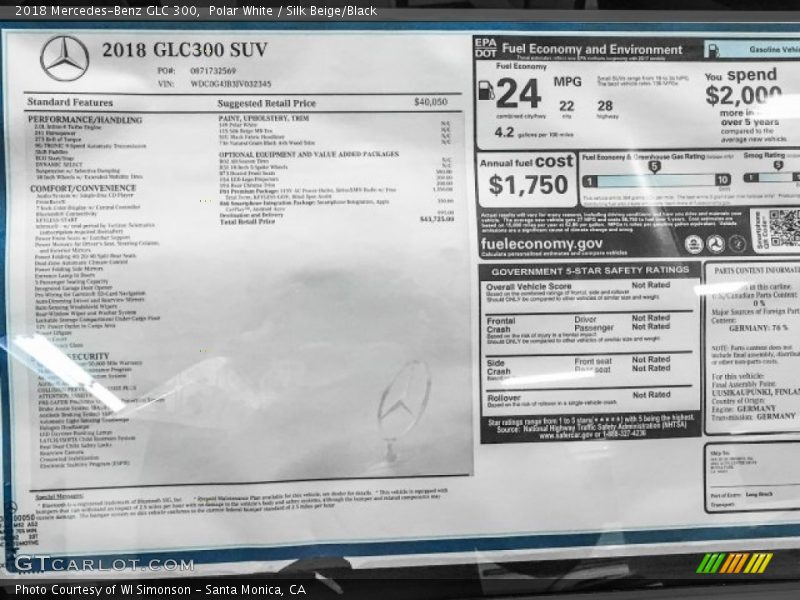 Polar White / Silk Beige/Black 2018 Mercedes-Benz GLC 300