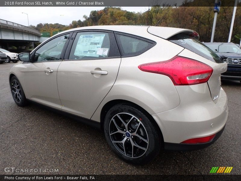 White Gold / Charcoal Black 2018 Ford Focus SEL Hatch