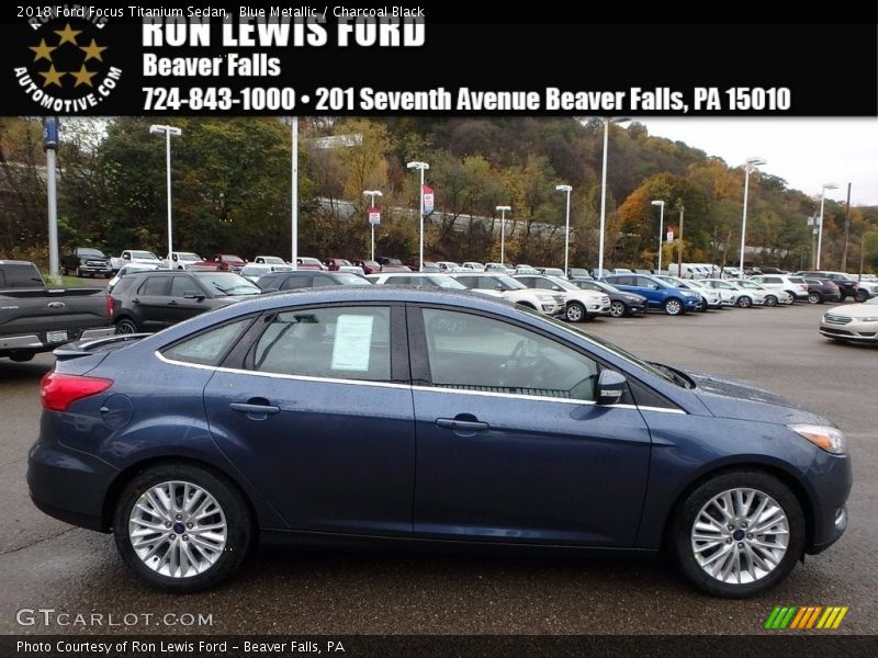 Blue Metallic / Charcoal Black 2018 Ford Focus Titanium Sedan
