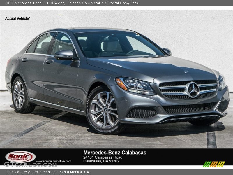 Selenite Grey Metallic / Crystal Grey/Black 2018 Mercedes-Benz C 300 Sedan