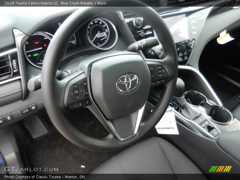 Blue Crush Metallic / Black 2018 Toyota Camry Hybrid LE