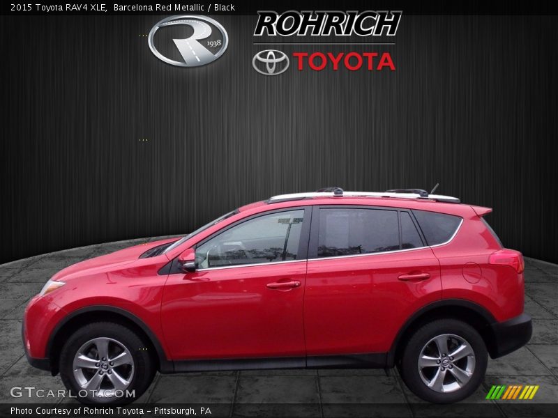 Barcelona Red Metallic / Black 2015 Toyota RAV4 XLE
