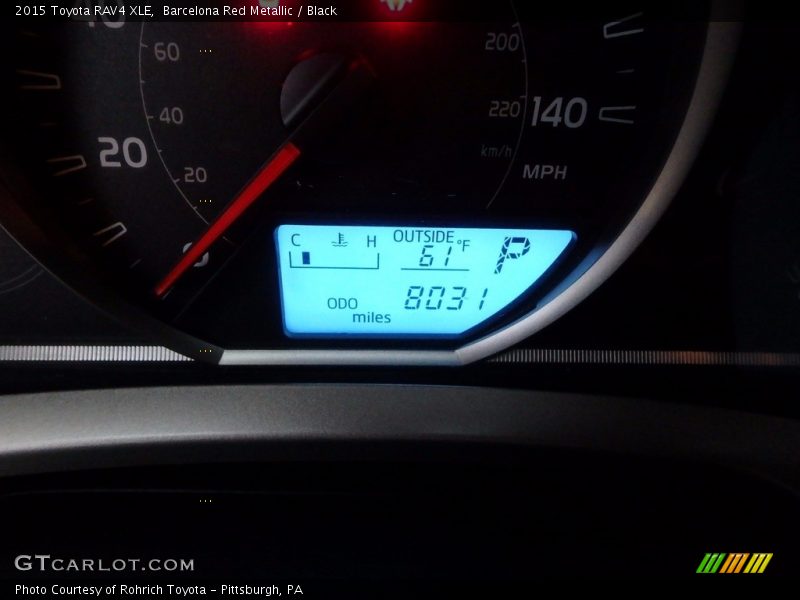 Barcelona Red Metallic / Black 2015 Toyota RAV4 XLE