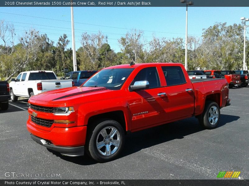 Red Hot / Dark Ash/Jet Black 2018 Chevrolet Silverado 1500 Custom Crew Cab