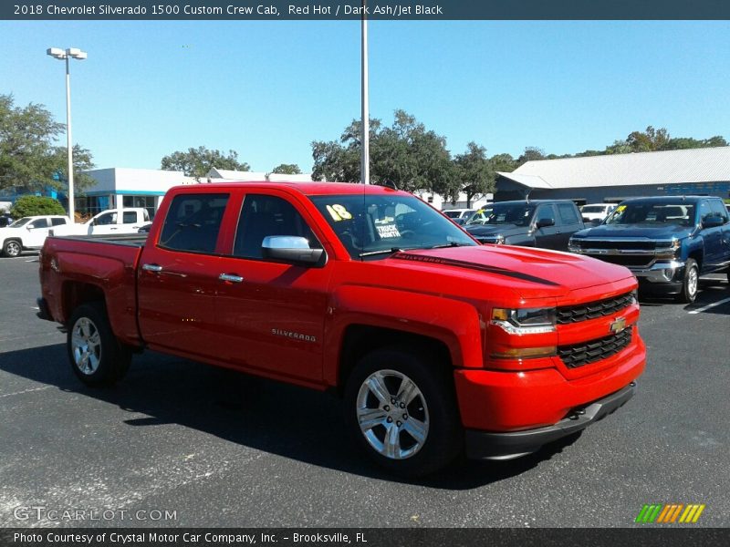 Red Hot / Dark Ash/Jet Black 2018 Chevrolet Silverado 1500 Custom Crew Cab