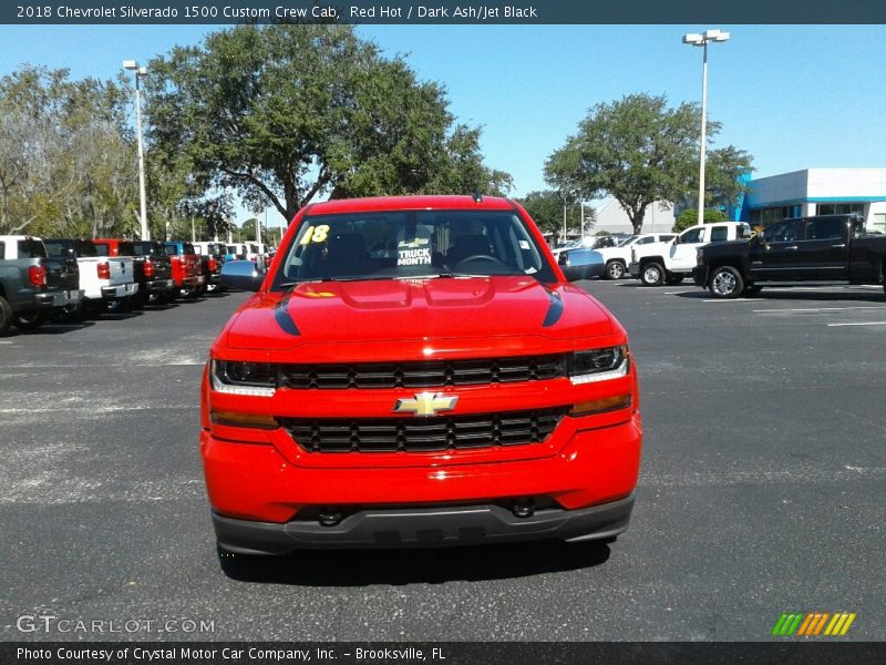 Red Hot / Dark Ash/Jet Black 2018 Chevrolet Silverado 1500 Custom Crew Cab