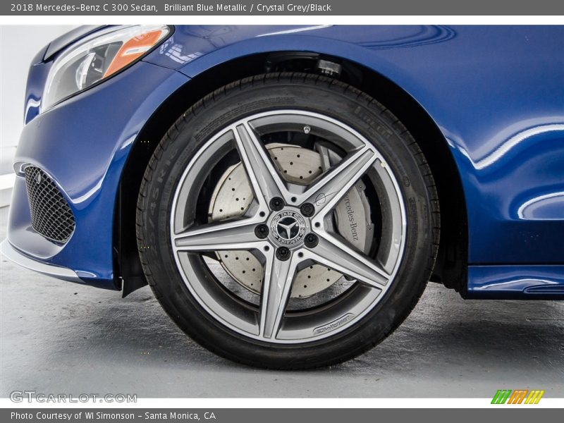Brilliant Blue Metallic / Crystal Grey/Black 2018 Mercedes-Benz C 300 Sedan