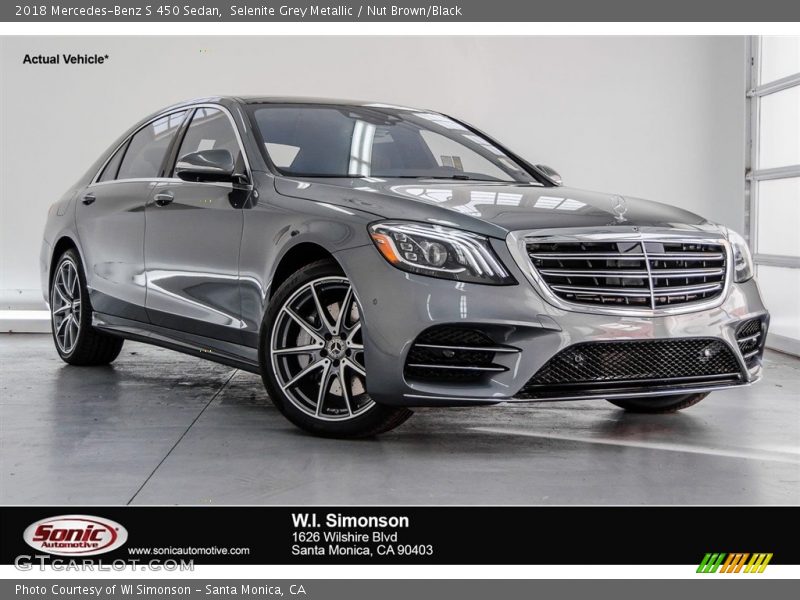 Selenite Grey Metallic / Nut Brown/Black 2018 Mercedes-Benz S 450 Sedan