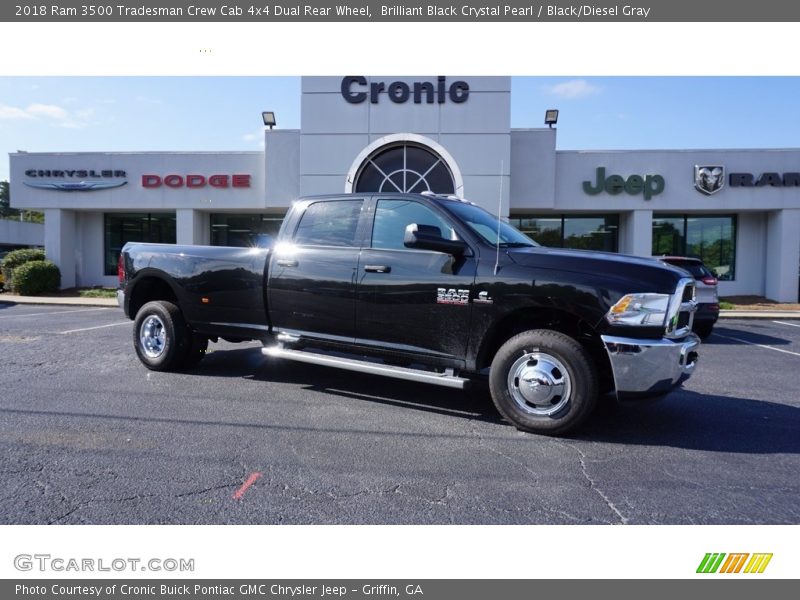 Brilliant Black Crystal Pearl / Black/Diesel Gray 2018 Ram 3500 Tradesman Crew Cab 4x4 Dual Rear Wheel