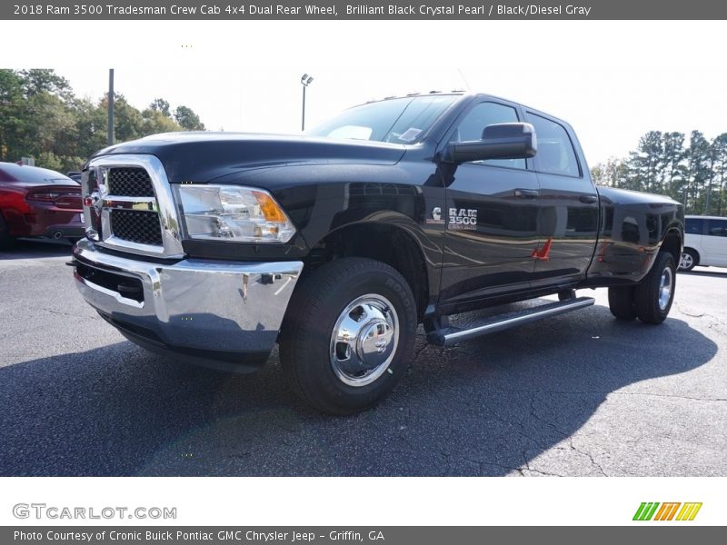 Brilliant Black Crystal Pearl / Black/Diesel Gray 2018 Ram 3500 Tradesman Crew Cab 4x4 Dual Rear Wheel