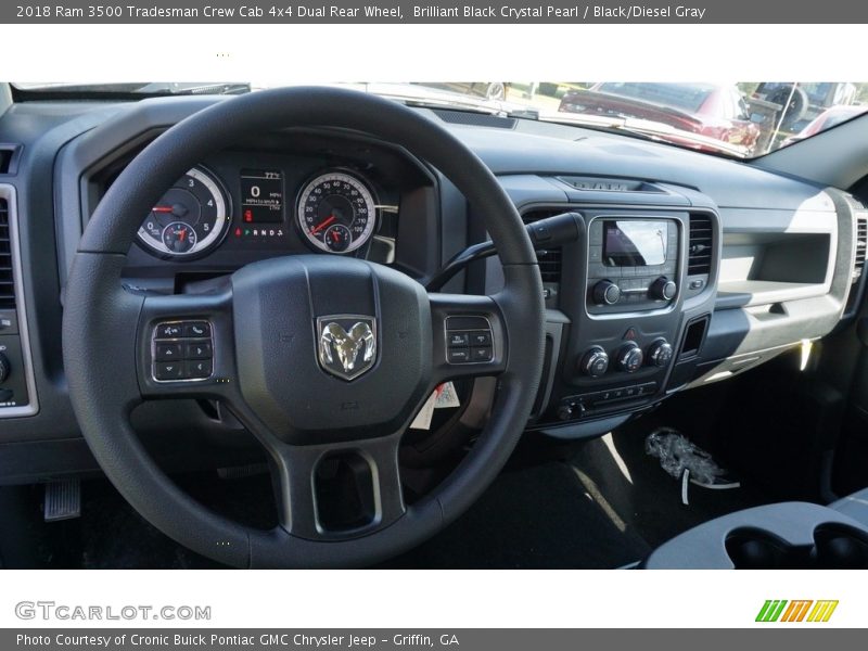 Brilliant Black Crystal Pearl / Black/Diesel Gray 2018 Ram 3500 Tradesman Crew Cab 4x4 Dual Rear Wheel