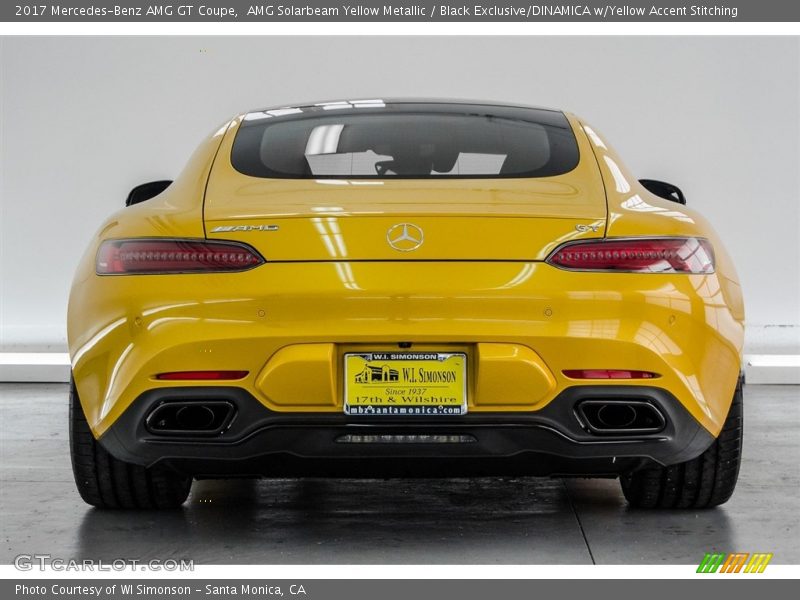 AMG Solarbeam Yellow Metallic / Black Exclusive/DINAMICA w/Yellow Accent Stitching 2017 Mercedes-Benz AMG GT Coupe