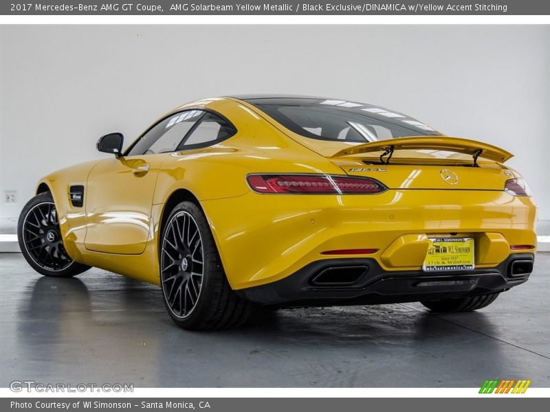 AMG Solarbeam Yellow Metallic / Black Exclusive/DINAMICA w/Yellow Accent Stitching 2017 Mercedes-Benz AMG GT Coupe