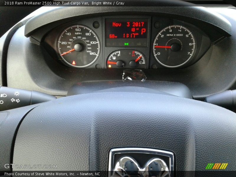 Bright White / Gray 2018 Ram ProMaster 2500 High Roof Cargo Van