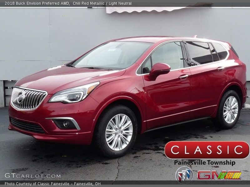 Chili Red Metallilc / Light Neutral 2018 Buick Envision Preferred AWD