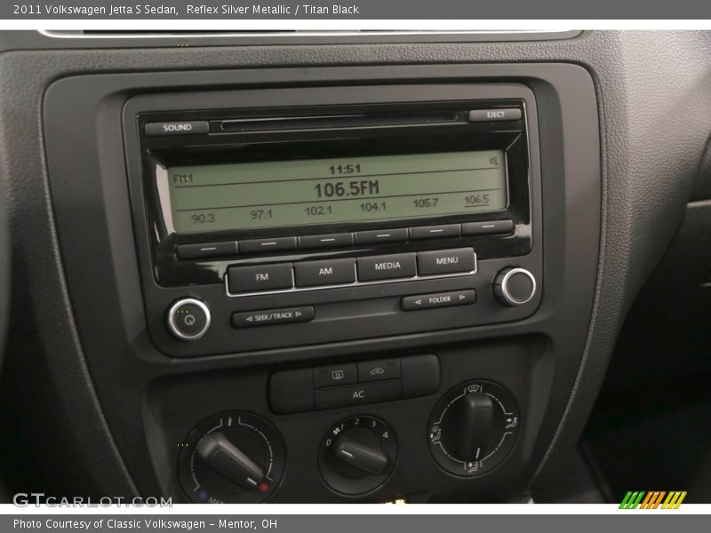 Reflex Silver Metallic / Titan Black 2011 Volkswagen Jetta S Sedan