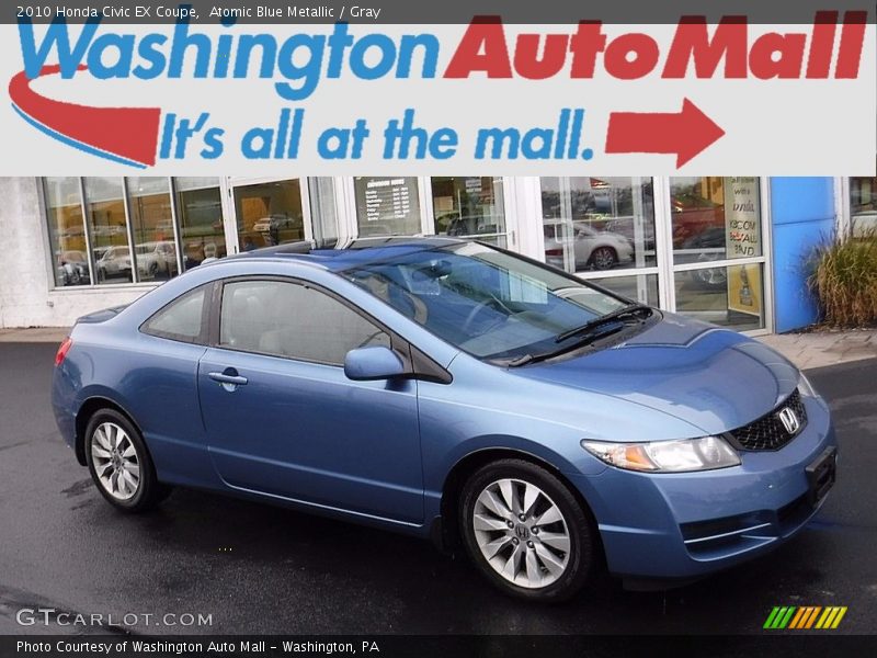 Atomic Blue Metallic / Gray 2010 Honda Civic EX Coupe