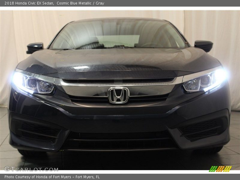 Cosmic Blue Metallic / Gray 2018 Honda Civic EX Sedan