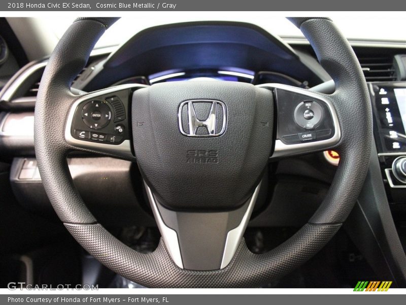 Cosmic Blue Metallic / Gray 2018 Honda Civic EX Sedan