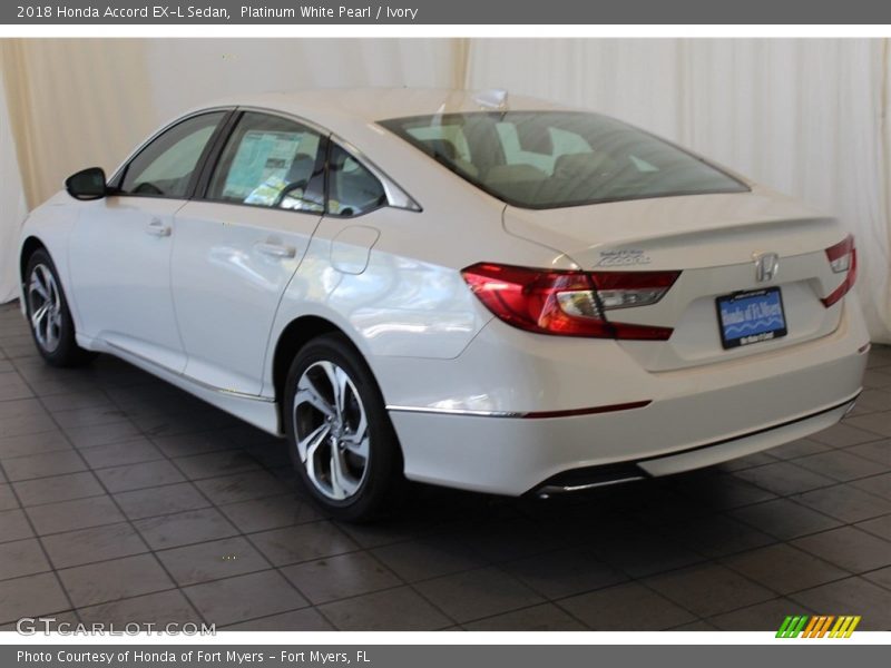 Platinum White Pearl / Ivory 2018 Honda Accord EX-L Sedan