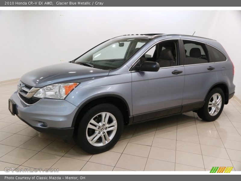 Glacier Blue Metallic / Gray 2010 Honda CR-V EX AWD