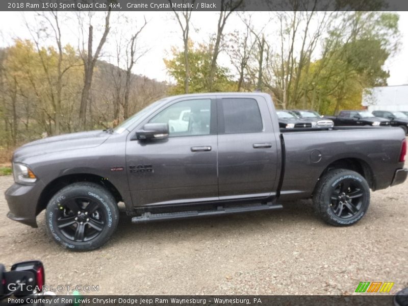 Granite Crystal Metallic / Black 2018 Ram 1500 Sport Quad Cab 4x4
