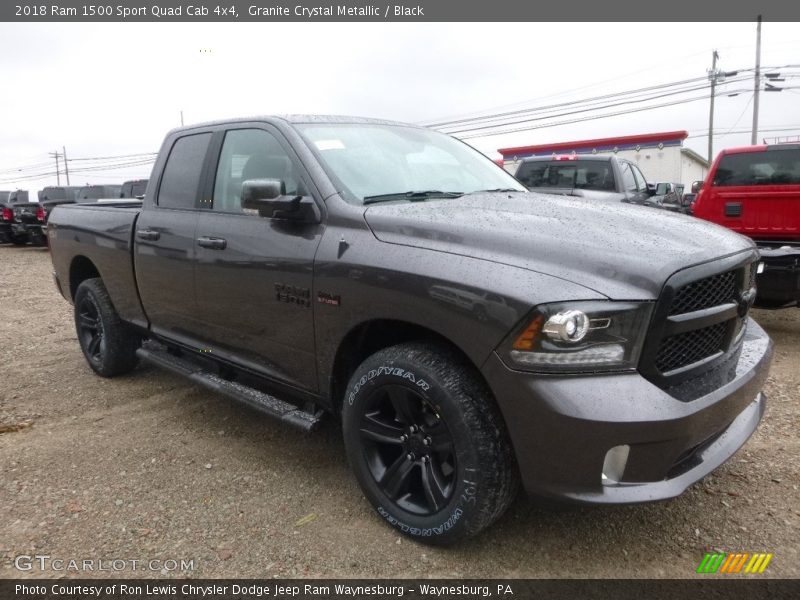 Granite Crystal Metallic / Black 2018 Ram 1500 Sport Quad Cab 4x4