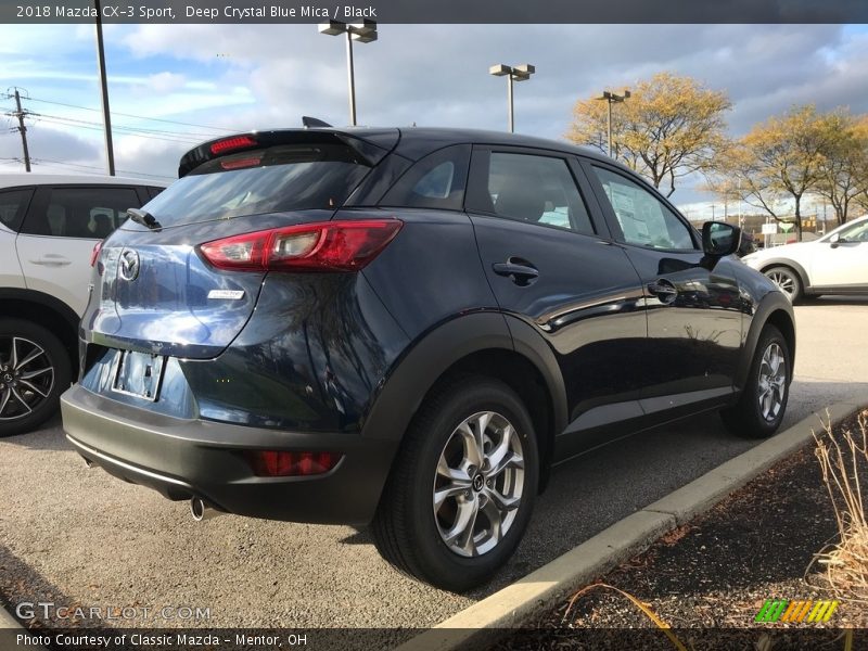 Deep Crystal Blue Mica / Black 2018 Mazda CX-3 Sport