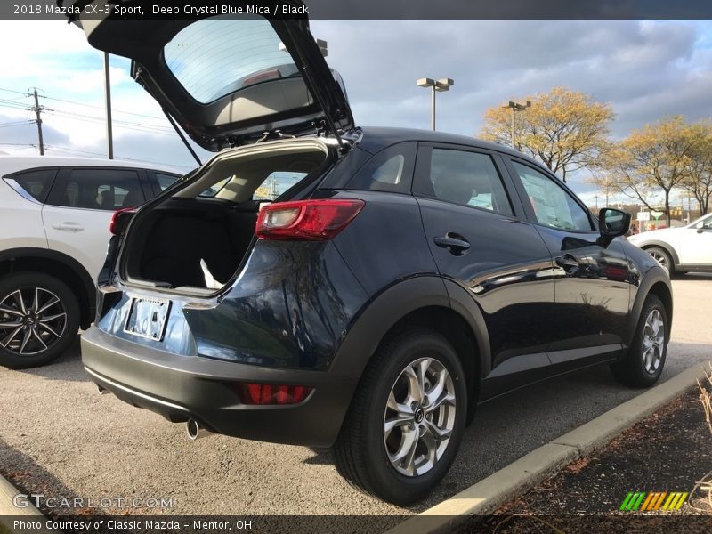 Deep Crystal Blue Mica / Black 2018 Mazda CX-3 Sport