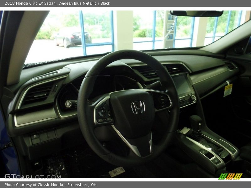 Aegean Blue Metallic / Black 2018 Honda Civic EX Sedan
